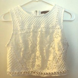 Floral lace crop top